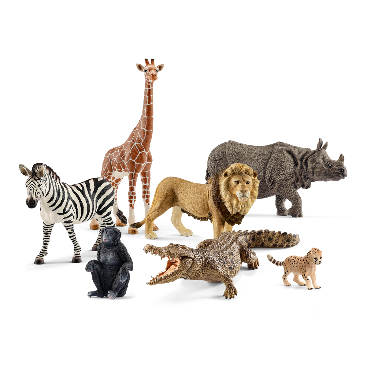 Animals Of The World Collection Toys 7-Piece Wild Life Savannah