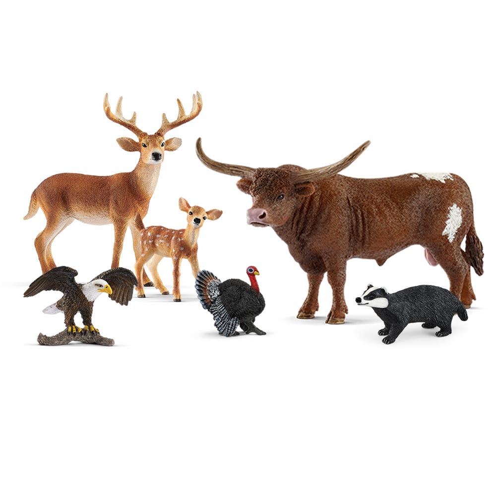 Schleich Wild Life, Animal Toys for Kids Ages 3+, 7-Piece Asian Animal  Figurine Set 