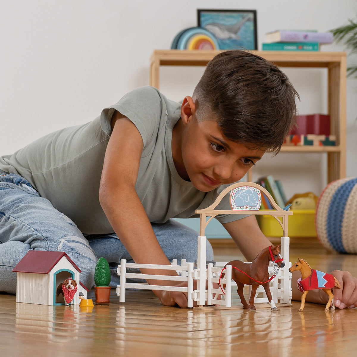 HORSE CLUB Hannah's guest horses with Ruby the dog 42458 schleich