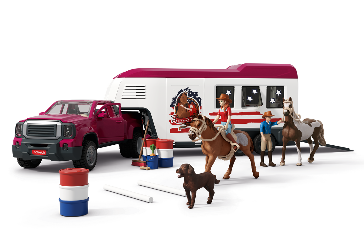 Schleich Pick-up avec remorque : Schleich Schleich Pick-up avec remorque : Schleich