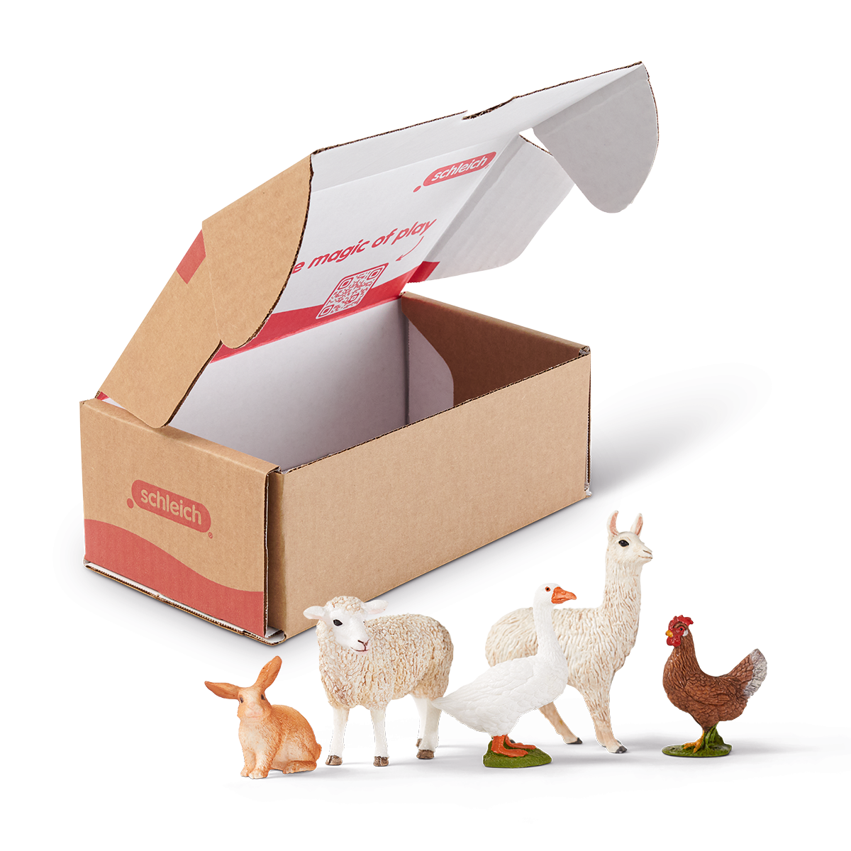 Schleich Farm World 5 Piece Farm Animal Toy Set Including Cute Llama Rabbit Sheep Hen And Goose Animal Toys For Toddlers Kids Ages 3