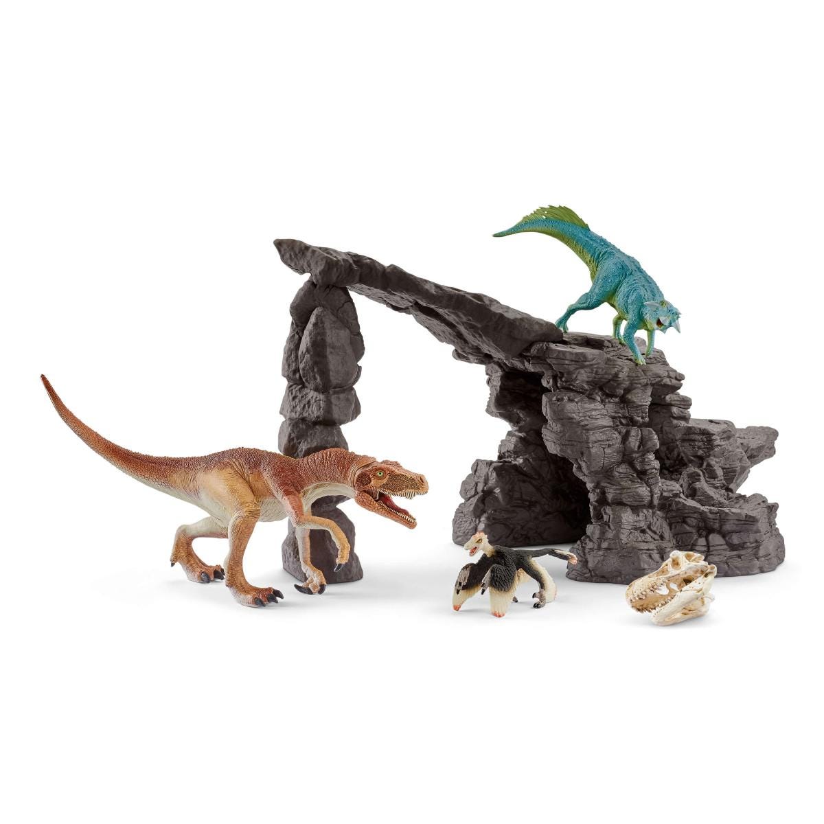 Ensemble dinosaure avec grotte