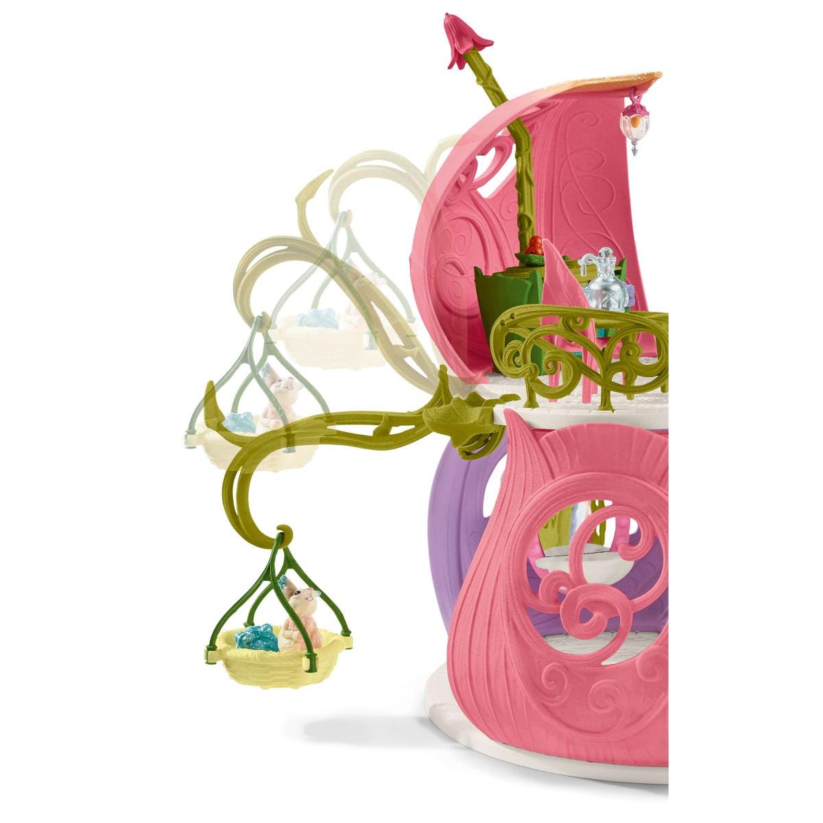 Glittering flower house with unicorns, lake and stable 42445