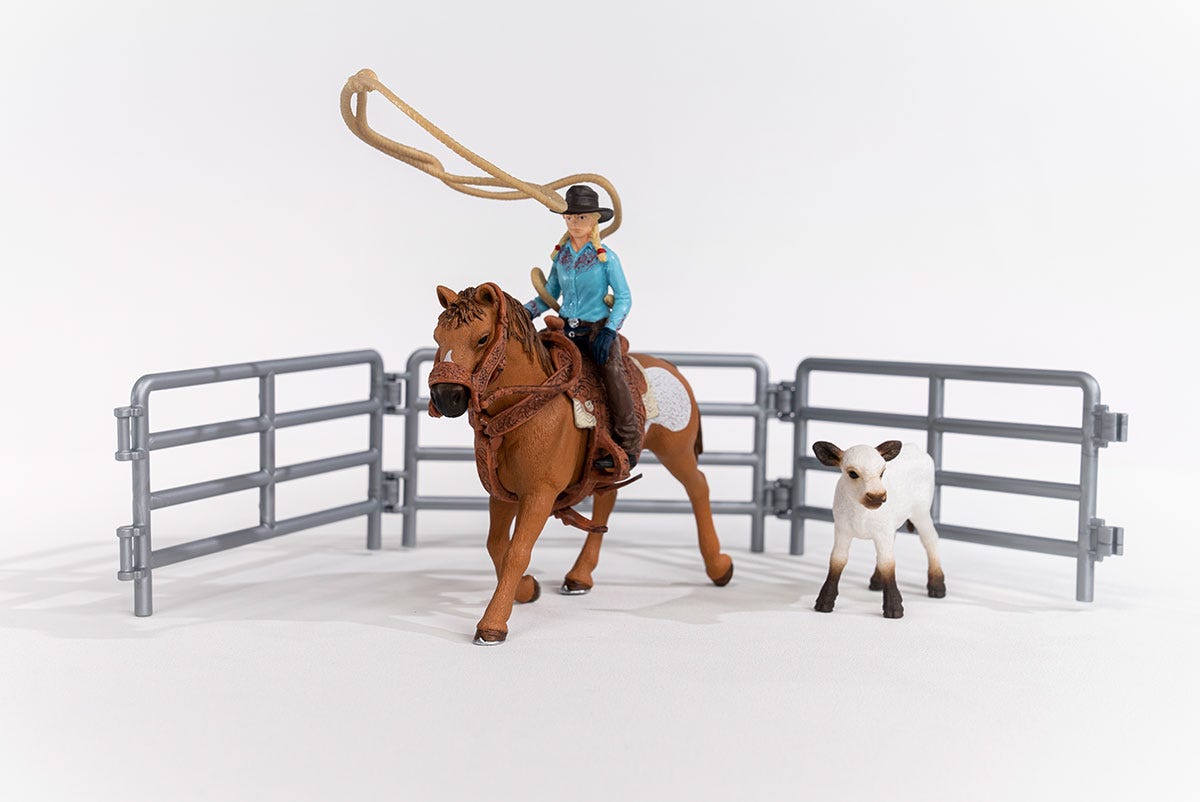 Schleich 42577 Cowgirl Team Roping Fun Playset