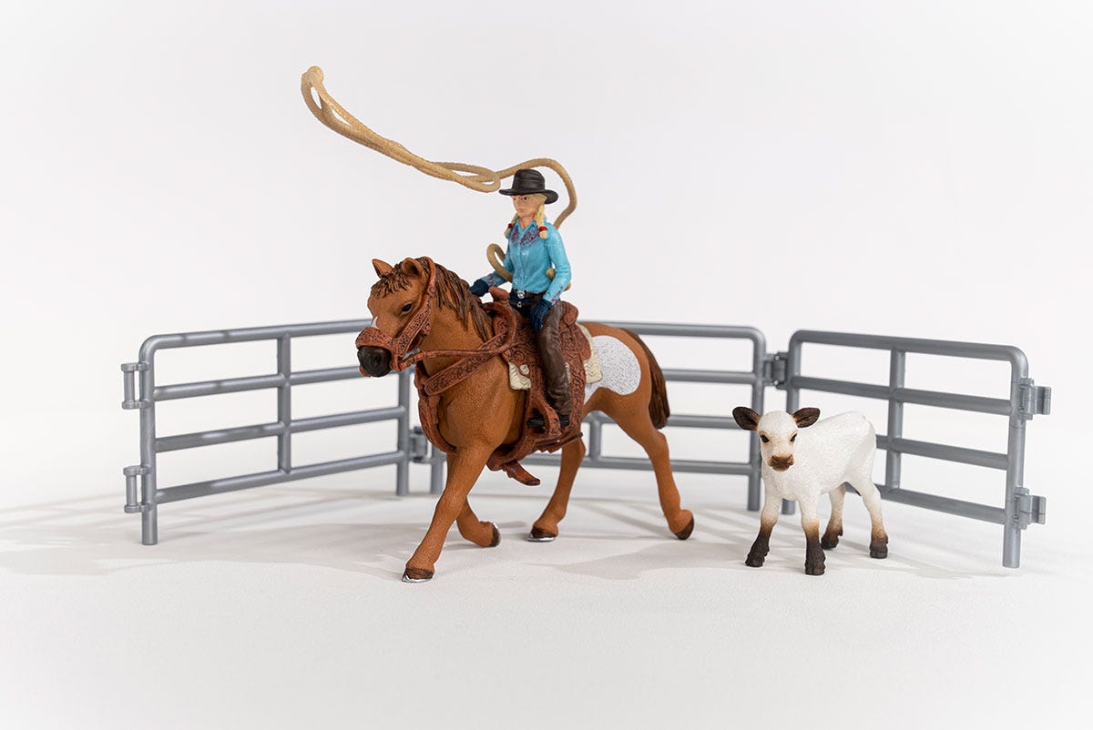 Schleich Cowgirl Team Roping Fun Playset